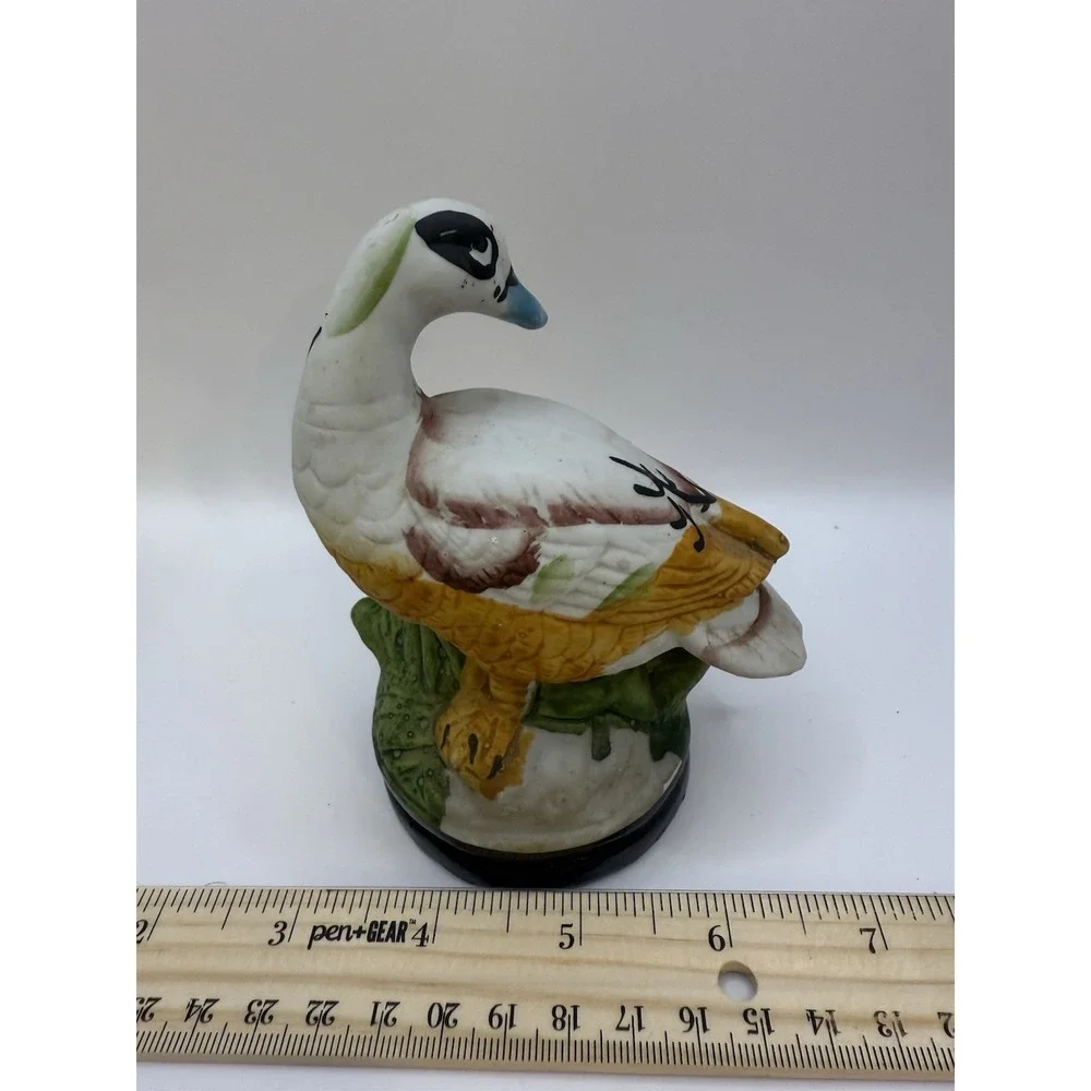 Vintage Ceramic Blue Billed Duck Figurine Made in Taiwan Figure 4.5
